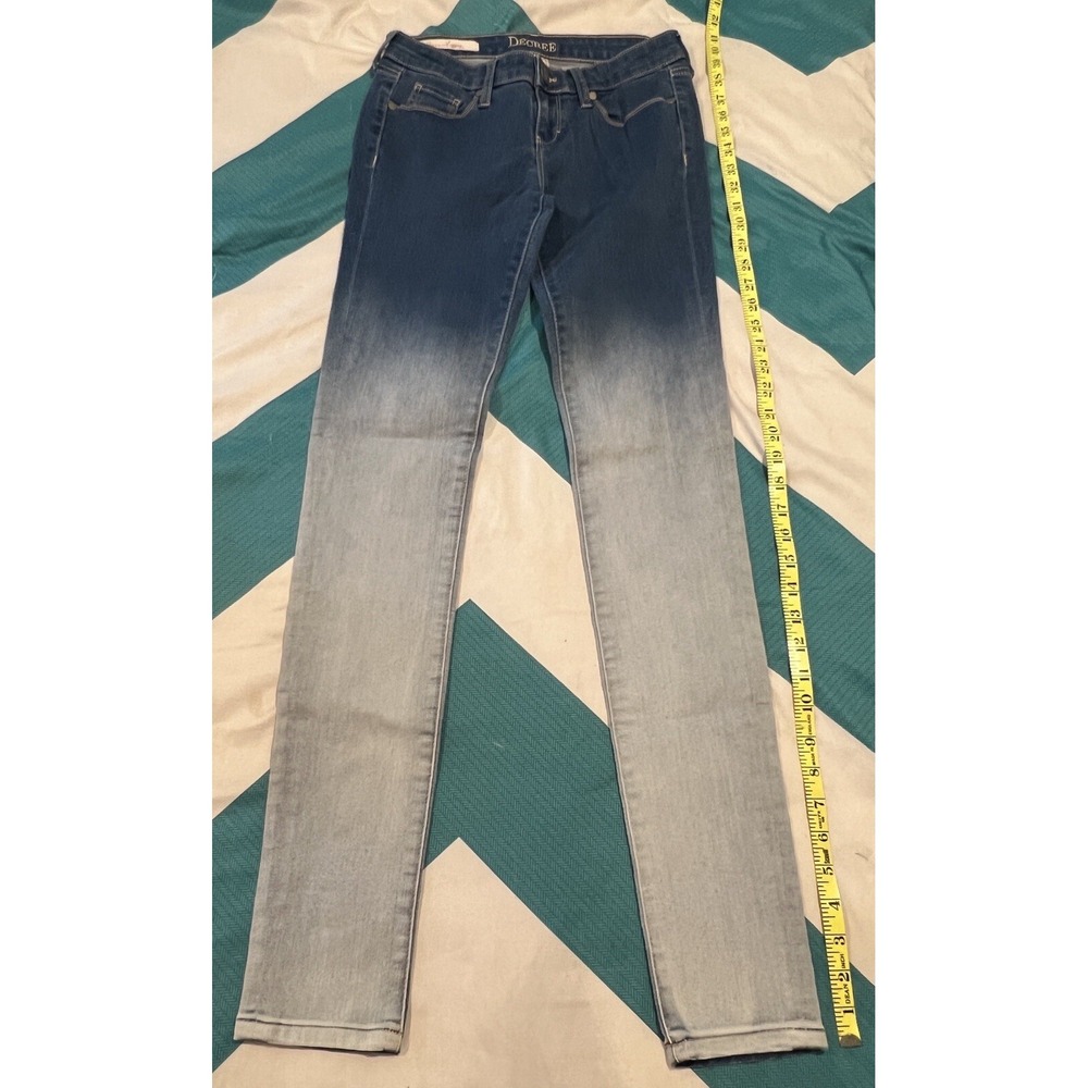 Decree Denim Legging Women's 3 Blue Two Tone Ombre Mid Rise Skinny Cotton Blend